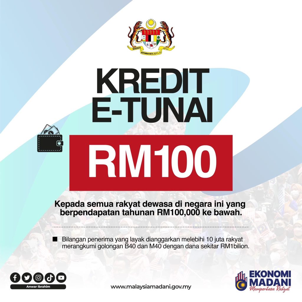 Bantuan E-Tunai RM100